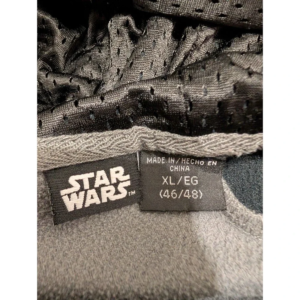 Star Wars Men’s Hoodie XL Gray Black Pullover Sweatshirt Logo Hooded Jumper - Picture 4 of 9